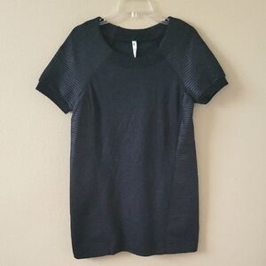 Fabletics Womens Breana Coated Black Mini Dress - Size Large